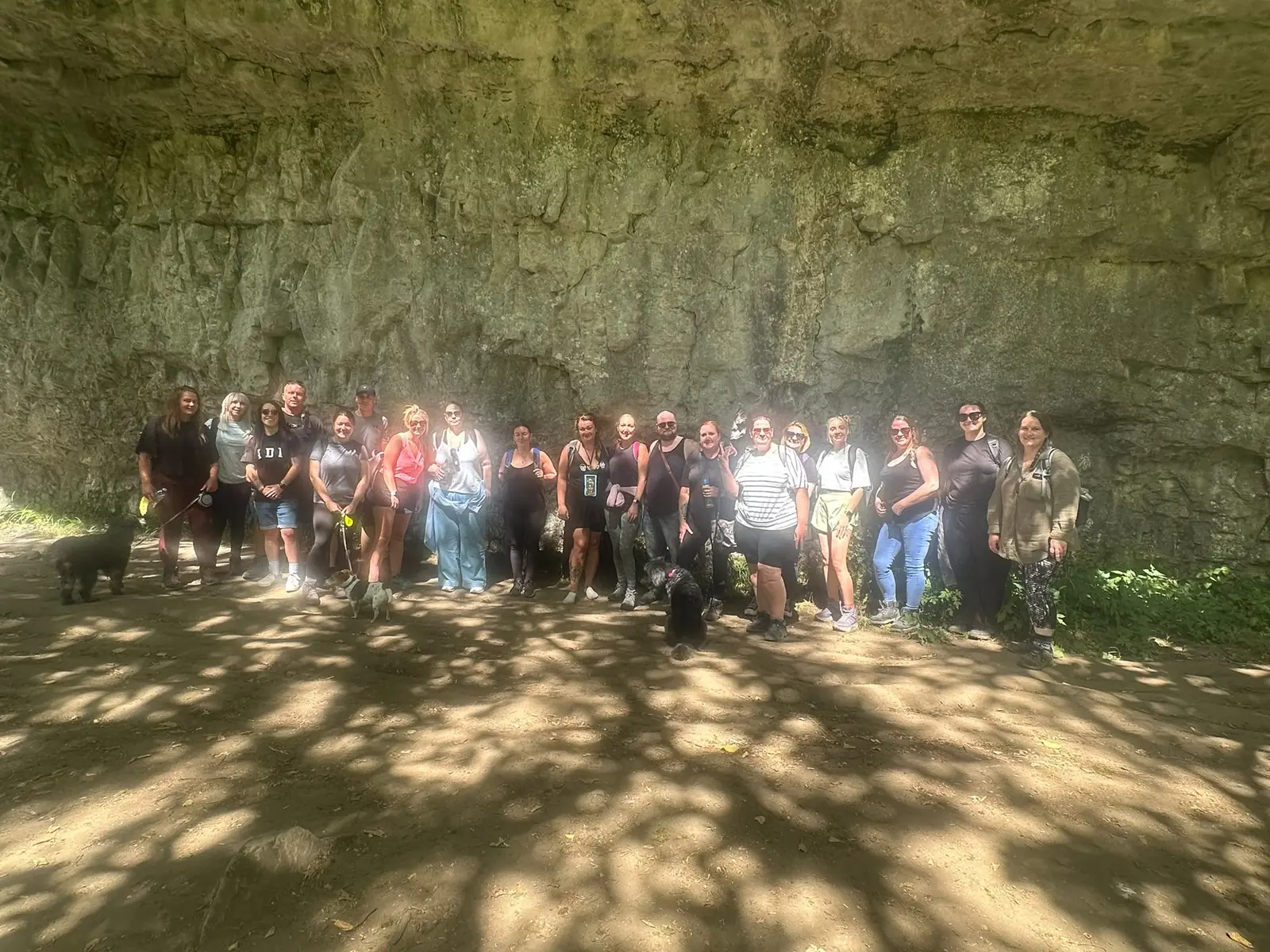 Lifted Spirits members at Chee Dale during a stepping-stones community walk