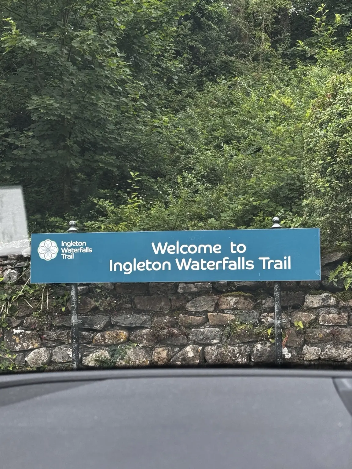 Ingleton Waterfalls Trail sign from the first Lifted Spirits group meet-up