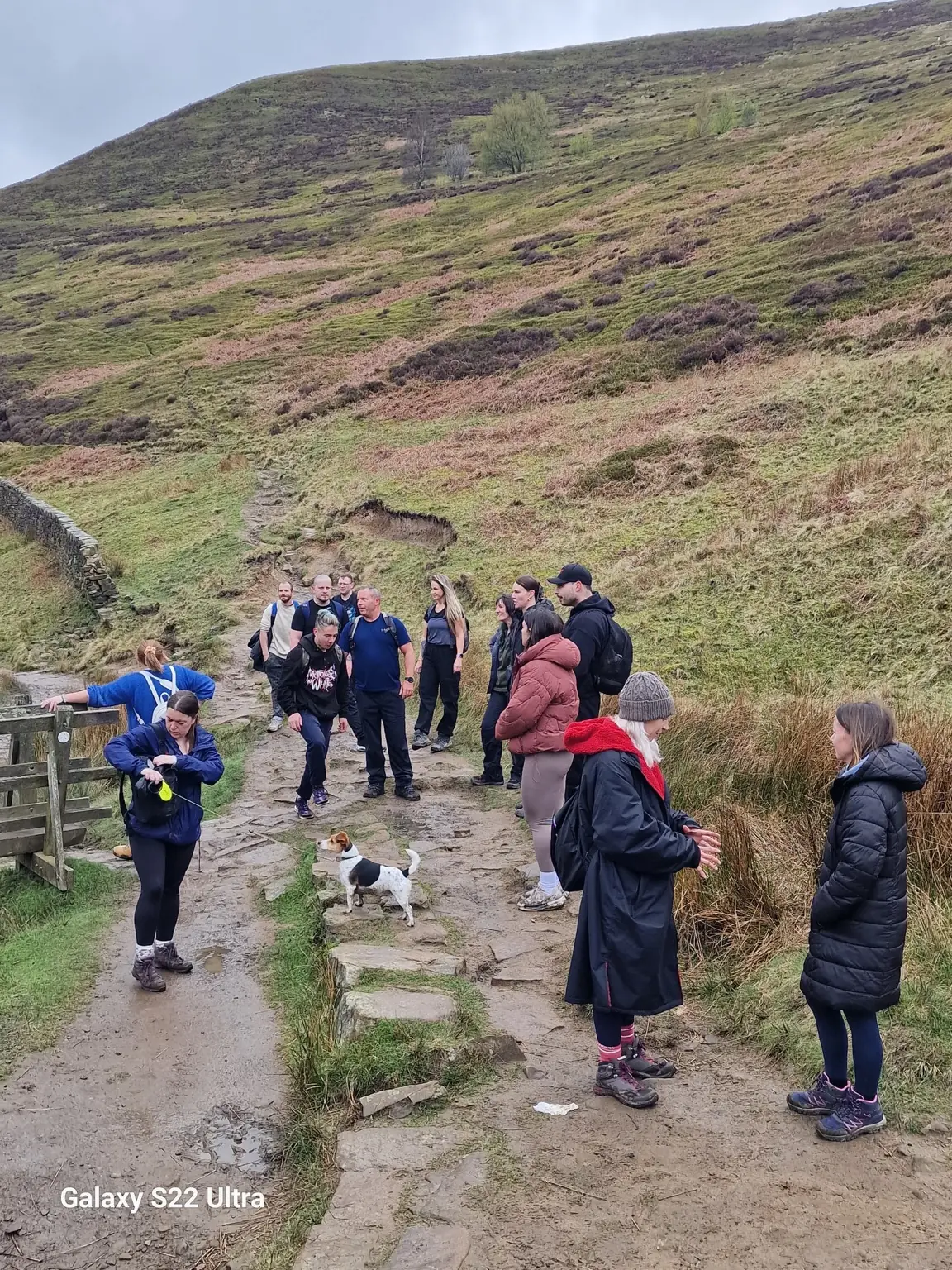 Lifted Spirits members walking near Kinder Reservoir
