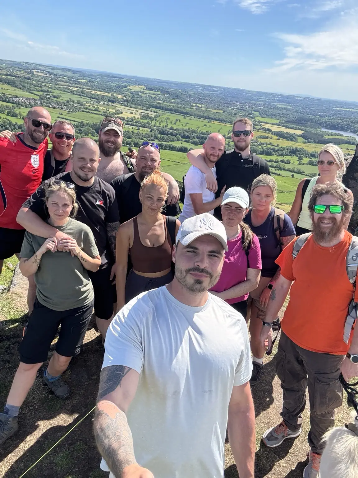 Lifted Spirits members on The Roaches during a community walk