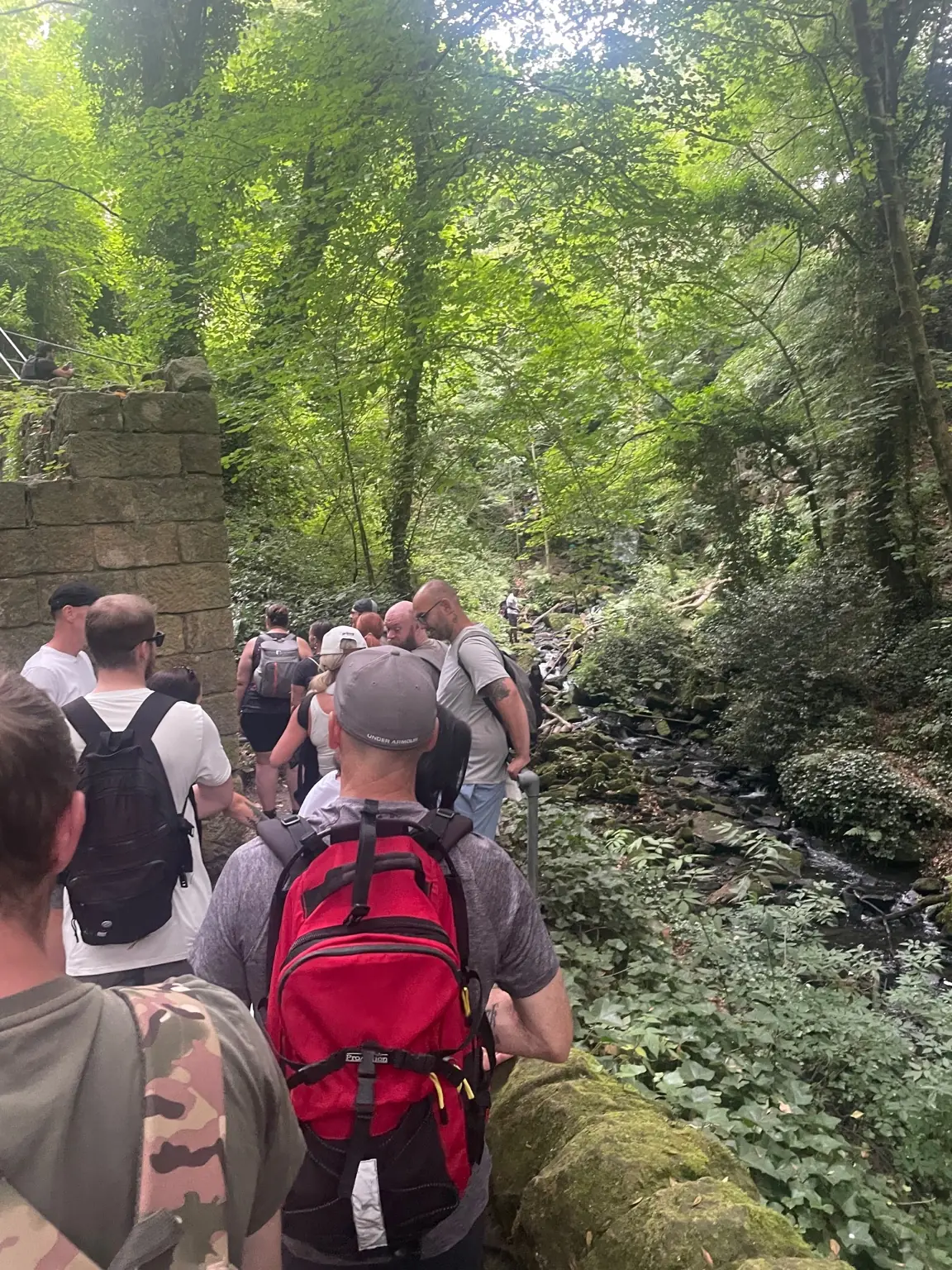 Lifted Spirits members walking through Lumsdale Valley