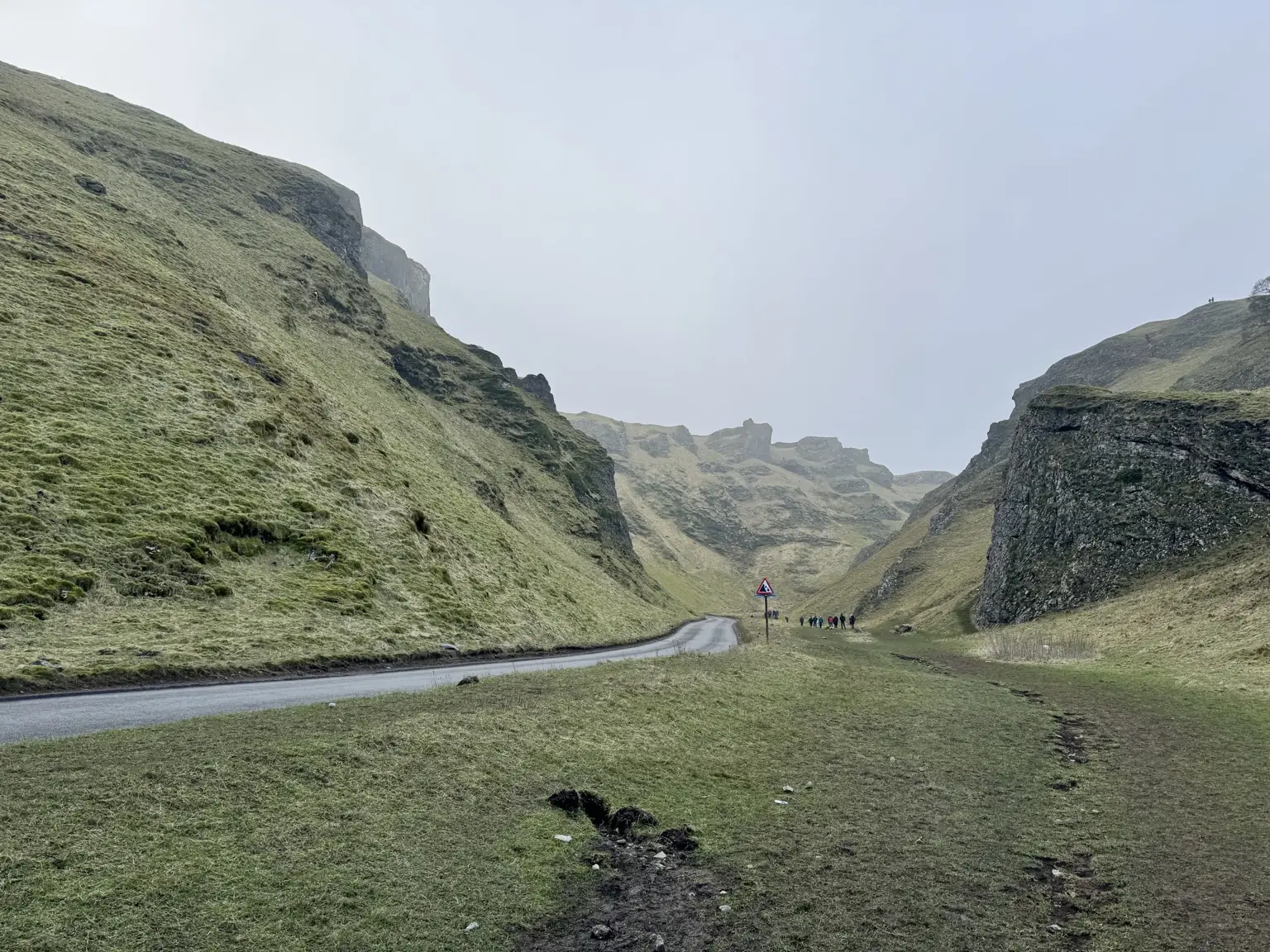 The road and hills near Mam Tor during a Lifted Spirits community walk